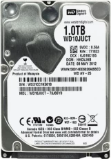 Жесткий диск 2.5" 1Tb Western Digital AV, SATA3, 16 Мб, 5400 об/мин (WD10JUCT) (Ref)