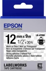 Картридж Epson LK4TBW, Black Clear, 12 мм 9 м, прозора стрічка підвищеної адгезії (C53S654015)