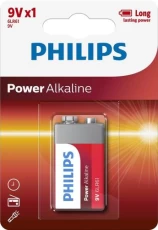 Крона лужна (6LR61), Philips Power Alkaline, 1 шт, 9V, Blister (6LR61P1B/10)
