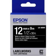 Картридж Epson LK4BWV, White Black, 12 мм 9 м, яскрава стрічка (C53S654009)