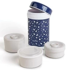 Термос для еды Nuvita из нержавеющей стали, 3 контейнера, 1200 ml, Blue (NV1477)