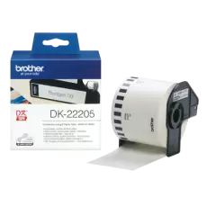 Картридж Brother DK22205, White, 68 мм 30.48 м, нерозрізана клейка паперова стрічка для друку
