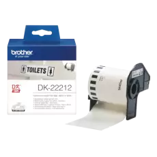 Картридж Brother DK22212, White, 62 мм 15.24 м, нерозрізана клейка плівка, що відділяється, для друку