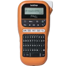 Принтер стрічковий для маркування Brother P-Touch PT-E110VP, Orange Black