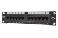 Патч-панель 12 портов, 10, Digitus, 1U, Cat.5e, UTP, Black (DN-91512U)