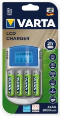Зарядное устр-во Varta LCD Charger + 4xAA 2600 mAh, Silver (57070201451)
