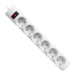 Фильтр сетевой Defender DFS 155, 6 розеток, 5 м, White (99493)