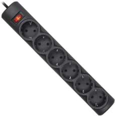 Фильтр сетевой Defender DFS 153, 6 розеток, 3 м, Black (99495)