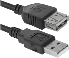 Кабель-подовжувач USB 1.8 м Defender Black (87456)
