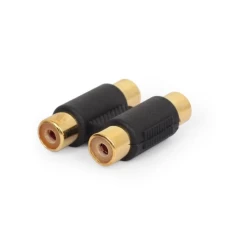 Переходник звуковой, 2xRCA (F) - 2xRCA (F), Black, Cablexpert (A-2RCAFF-01)