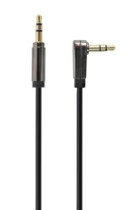 Кабель AUX звуковой, 3.5 мм (M) - 3.5 мм (M), 1 м, Black, Cablexpert, угловой разъем (CCAPB-444L-1M)