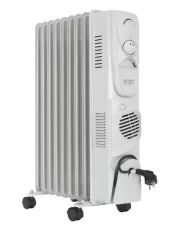 Обігрівач масляний Ergo HO 202009 F, Gray, 2400 Вт, до 20 м², вбудований вентилятор, 9 секцій