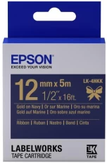 Картридж Epson LK4HKK, Blue/Gold, 12 мм / 5 м, сатиновая (текстильная) лента (C53S654002)