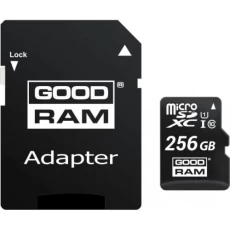 Карта памяти microSDXC, 256Gb, Goodram M1AA, SD адаптер (M1AA-2560R12)