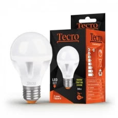 Лампа светодиодная E27, 9W, 3000K, A60, Tecro, 900 lm, 220V (T2-A60-9W-3K-E27)