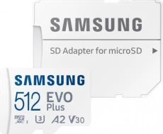 Карта памяти microSDXC, 512Gb, Samsung EVO Plus, SD адаптер (MB-MC512KA/EU)