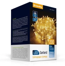 Гірлянда світлодіодна ColorWay, 200LED, White (теплий колір), 20м, 8 функцій, 220V (CW-G-200L20V)