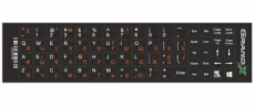 Наклейки на ноутбук Grand-X protection 68 keys Cyrillic orange, Latin white (GXDPOW)