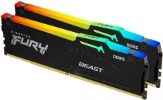 Память 16Gb x 2 (32Gb Kit) DDR5, 5600 MHz, Kingston Fury Beast RGB, Black (KF556C40BBAK2-32)