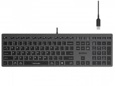 Клавиатура A4Tech FX60H "Fstyler", Black/Grey, USB, белая LED подсветка, 2xUSB
