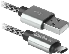 Кабель USB - USB Type-C 1 м Defender USB09-03PROT, White, 2А (87815)