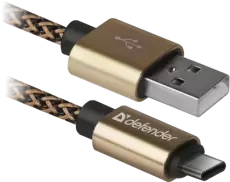 Кабель USB - USB Type-C 1 м Defender USB09-03PROT, Gold, 2А (87812)