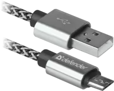 Кабель USB - micro USB 1 м Defender USB08-03T Pro, White, 2.1А (87803)