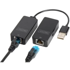 Подовжувач активний USB 2.0 по кручений парі Digitus, Black, 2 шт, до 50 метрів (DA-70141)