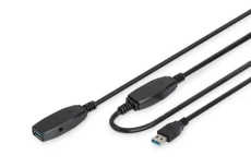 Кабель-подовжувач USB3.0 20 м Digitus Black, AM/AF, активний (DA-73107)