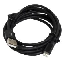 Кабель USB - Lightning 2 м Patron, Black, 2.4A (PN-LIGHT-2M-B)