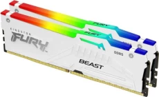 Память 32Gb x 2 (64Gb Kit) DDR5, 5200 MHz, Kingston Fury Beast RGB, White (KF552C36BWEAK2-64)