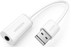 Звукова карта USB 2.0, Ugreen, White, на дроті (US206/30712)