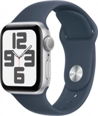 Смарт-часы Apple Watch SE GPS (A2722), 40 мм, Silver, Storm Blue Sport Band (M L) (MRE23QP A)