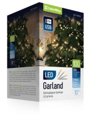 Гірлянда світлодіодна ColorWay, 100 LED, White, 10 м, USB (CW-G-100L10U)