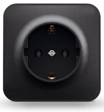Розетка одинарна Videx Binera, Black, зовнішня, із заземленням, 16A (VF-BNS21G-BG)