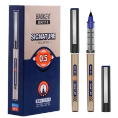 Ручка-ролер 0.5 мм, Baoke "Signature", синя, 12 од (BK111-blue)