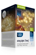 Гірлянда світлодіодна ColorWay "Струна", 50 LED, White, 5 м, 3xAAA (CW-G-50L5NB)