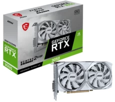 Видеокарта GeForce RTX 3050, MSI, VENTUS 2X XS OC (White), 8Gb (RTX 3050 VENTUS 2X XS WHITE 8G OC)