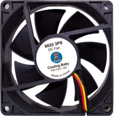 Вентилятор 80 мм, Cooling Baby 8025 3PS, Black 80x80x25мм SB 12В 0,18А 24,3 дБ, 2500 об/хв 3pin