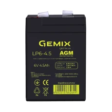 Аккумуляторная батарея Gemix, 6V, 4.5 Ач, AGM, T1 (LP6-4.5)