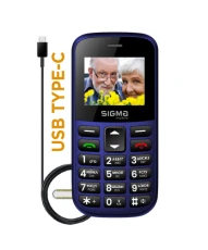 Мобильный телефон (бабушкофон) Sigma mobile Comfort 50 Easy Type-C, Blue, Dual Sim