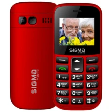 Мобильный телефон (бабушкофон) Sigma mobile Comfort 50 Easy Type-C, Red, Dual Sim