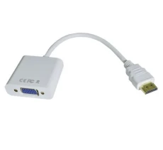 Переходник HDMI (M) - VGA (F), STLab U-990, White, 15 см