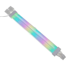 Переходник питания 16-pin VGA (М) - 2 x 8-pin VGA (F), Qube, RGB подсветка, 50 см, White