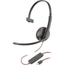 Навушники Poly Blackwire 3210 Mono, Black/Red (8X214AA)