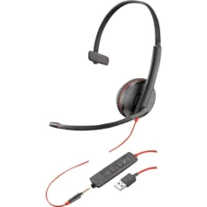 Навушники Poly Blackwire 3215 Mono, Black/Red (8X227AA)