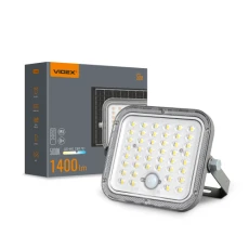 Прожектор LED, Videx, Grey, 16 Вт, 1400 Лм, солнечная панель, датчик движения (VL-FSO4-205-S)