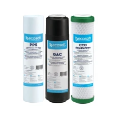 Комплект картриджів Ecosoft "1-2-3", покращений, для фільтрів зворотного осмосу (CHV3ECOAGR)