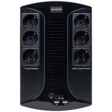 Джерело безперебійного живлення LogicPower LP-850VA-6PS Black, 595 Вт (4325)