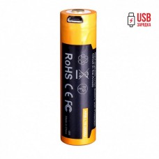 Акумулятор 18650, 2600 mAh, Fenix, 1 шт, Li-ion, 3.6V, micro USB, Yellow (ARB-L18-2600U)